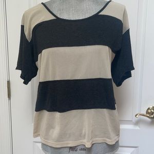 Brandy Melville gray and tan striped top